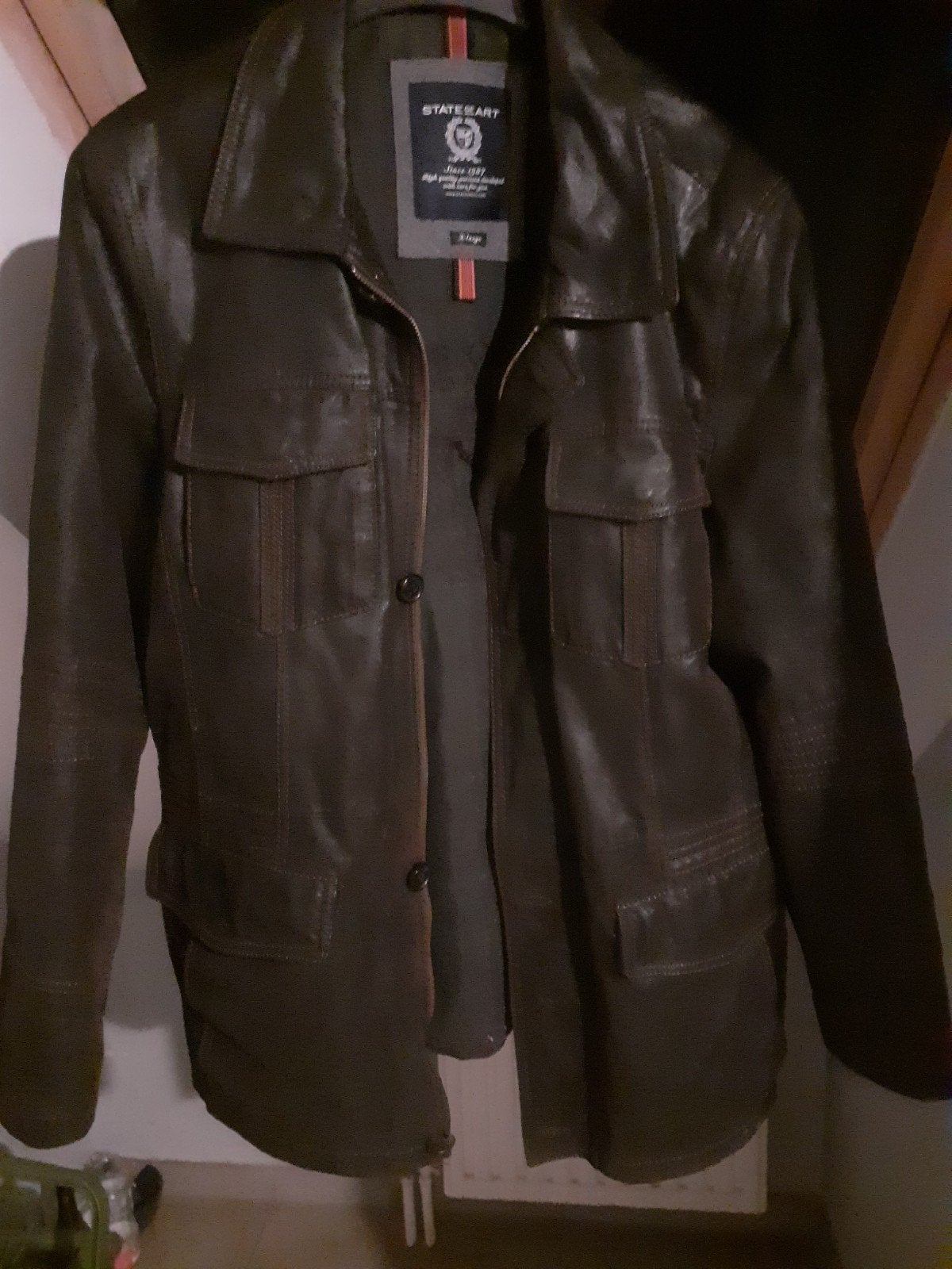 veste cuir homme mi longue,été hiver. couleur brun très fonc, State of Art, Brun, Enlèvement, Taille 52/54 (L)
