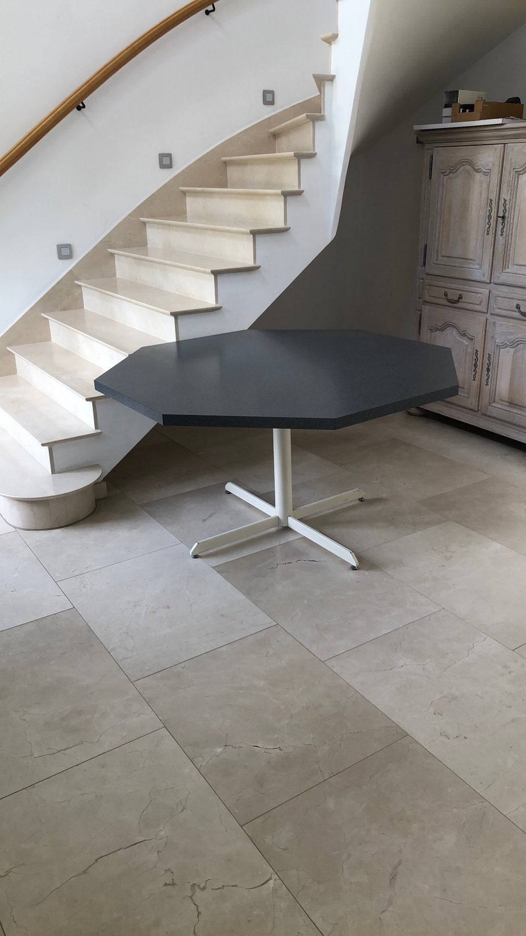 Table de cuisine épaisse carrée 8 pouces, grise, Enlèvement, Comme neuf, Modern, 8 chaises ou plus