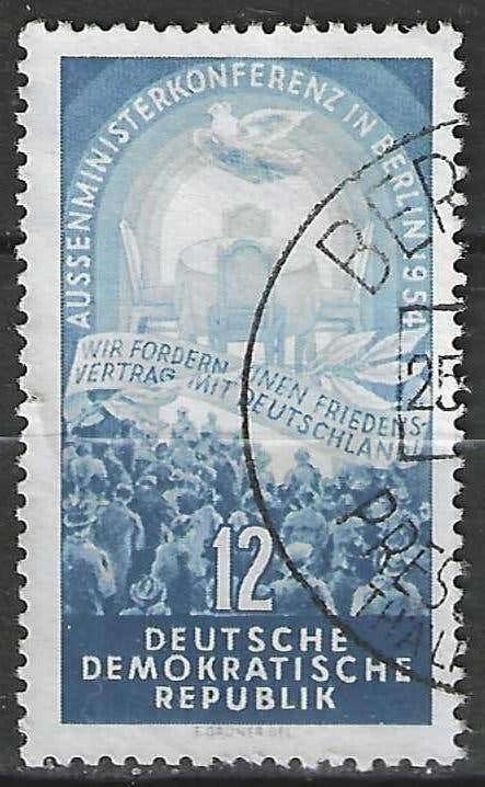 Duitsland DDR 1954 - Yvert 147 - Conferentie v.d. Vier (ST), Verzenden, DDR, Gestempeld