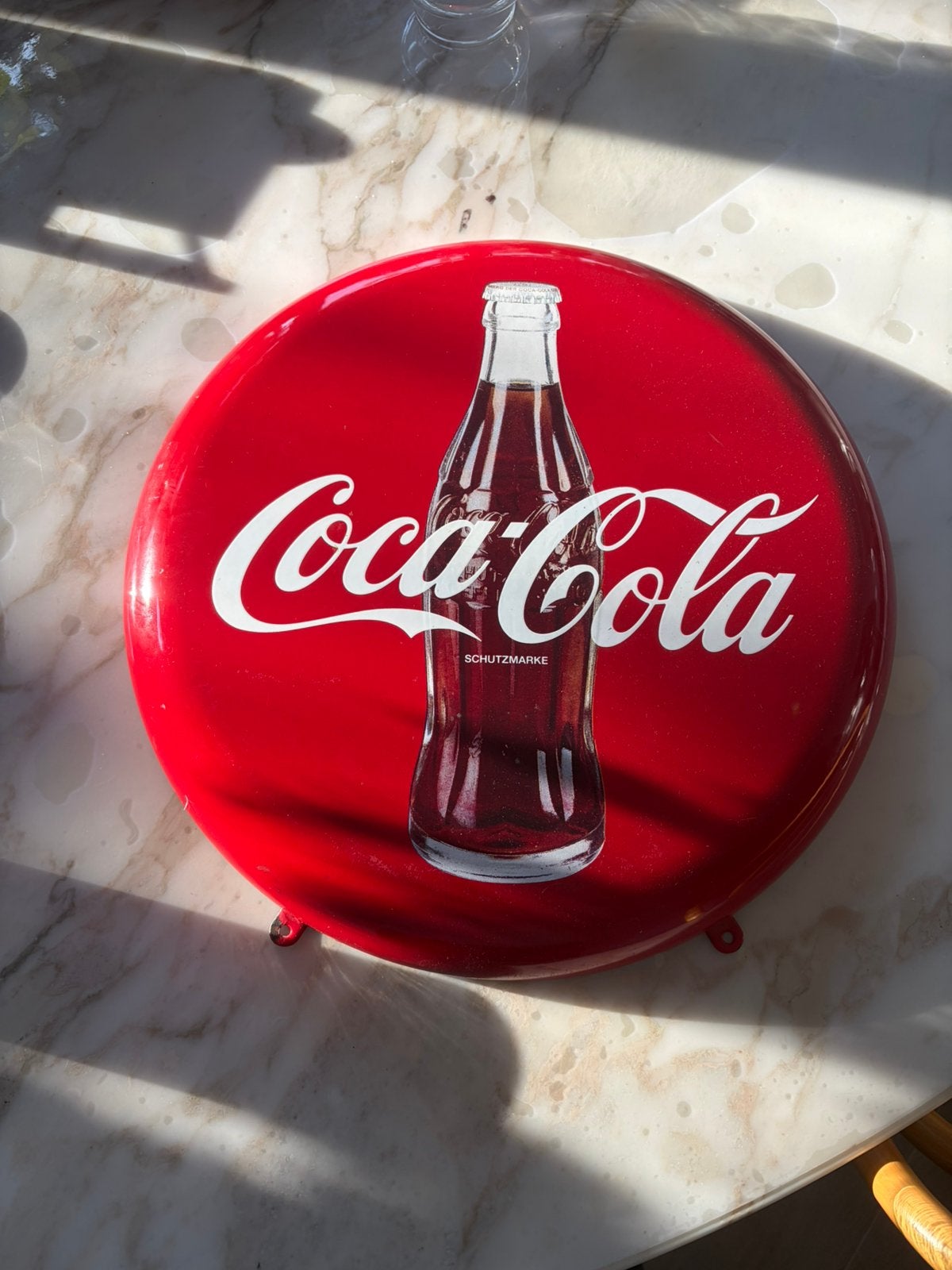 Coca Cola emaille bord, Ophalen, Reclamebord