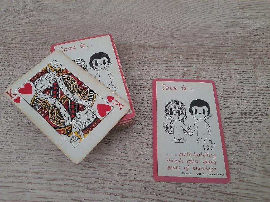 Vintage kaartspel 'Liefde is' - 1973, Ophalen of Verzenden, Gebruikt