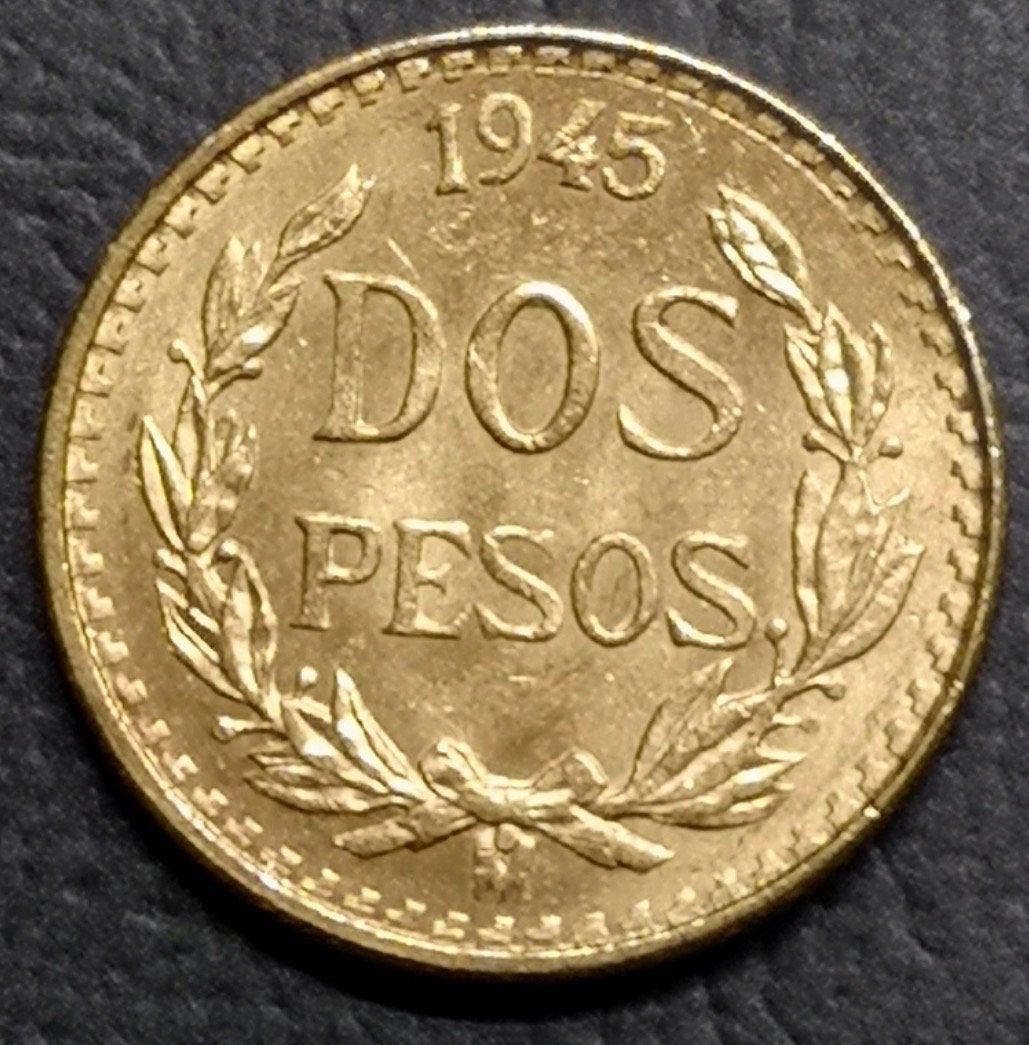 2 Pesos Or Mexique 1945, Timbres & Monnaies, Enlèvement ou Envoi, Or