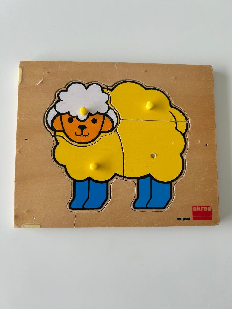 Houten inlegpuzzel schaap, Kinderen en Baby's, Ophalen of Verzenden, Gebruikt