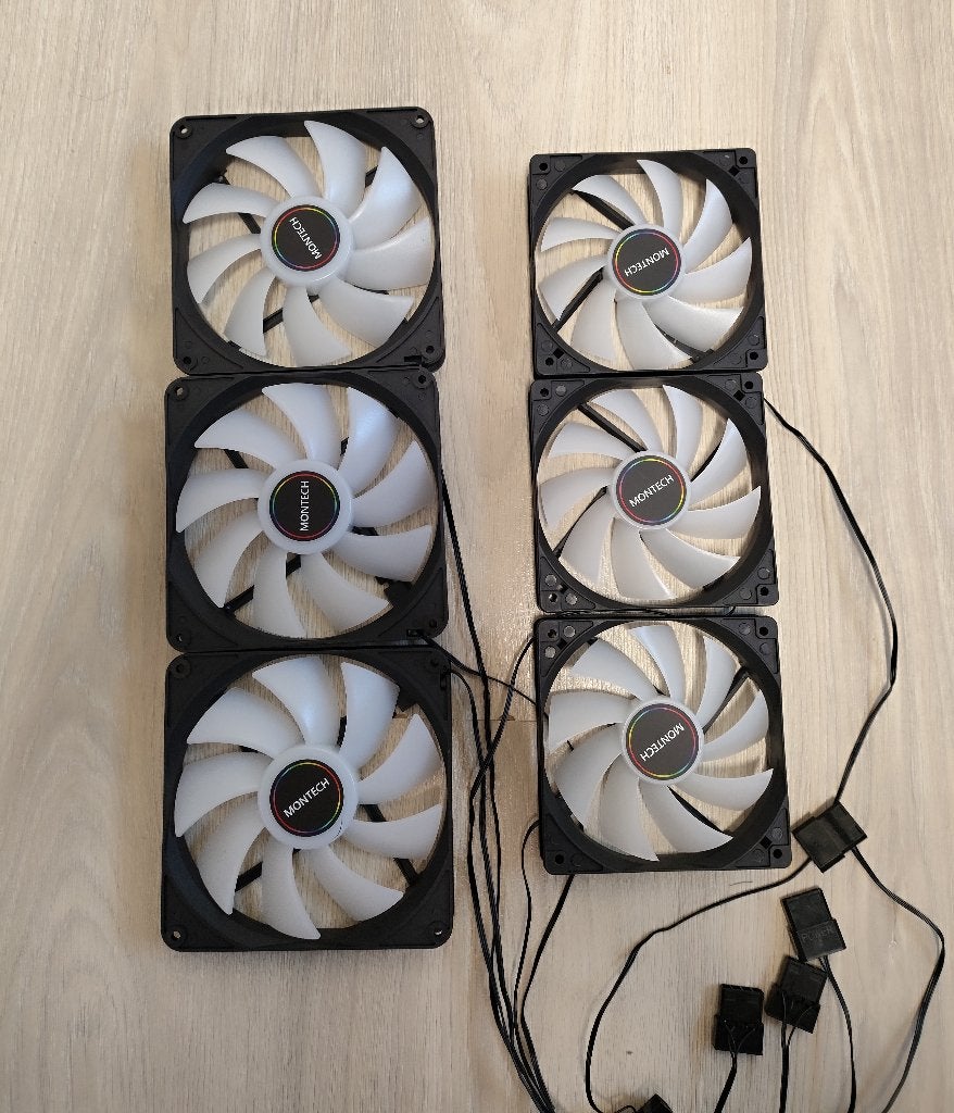 Nieuwe case fans:3x120mm + 3x140mm rainbow, Computers en Software, Ophalen of Verzenden, Nieuw, Luchtkoeling
