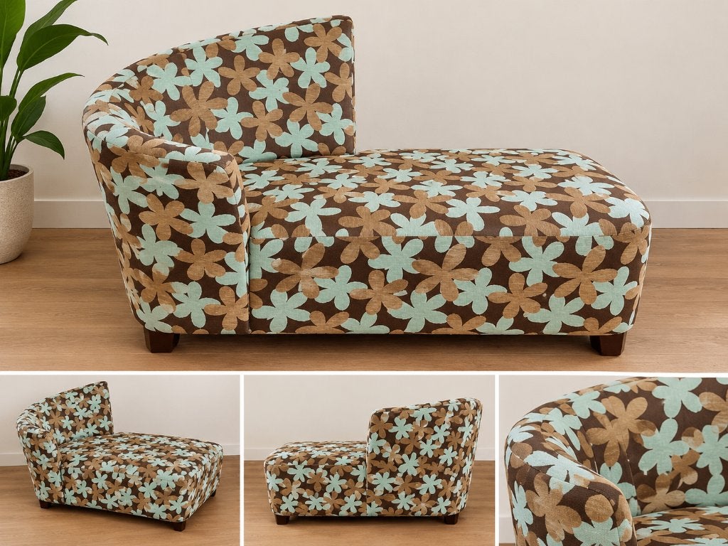 Chaise longue/canapé vintage rétro en très bon état, 75 à 100 cm, 150 à 200 cm, Bois, Enlèvement