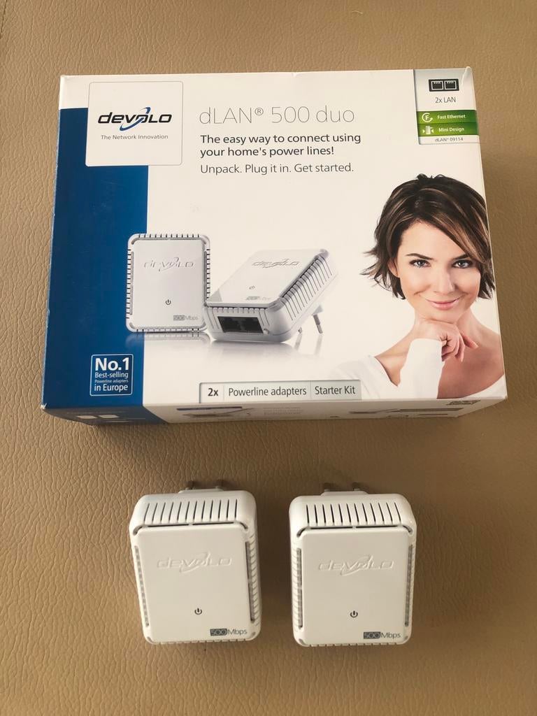 2 powerlines dLan 500 duo en 1 repeater Premier Homeline, Ophalen, Gebruikt