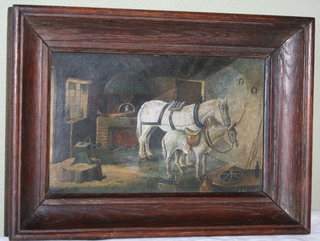 L. Decamp - Antieke olieschilderij, Antiquités & Art, Art | Peinture | Classique, Enlèvement ou Envoi, Signé, Peinture à l'huile