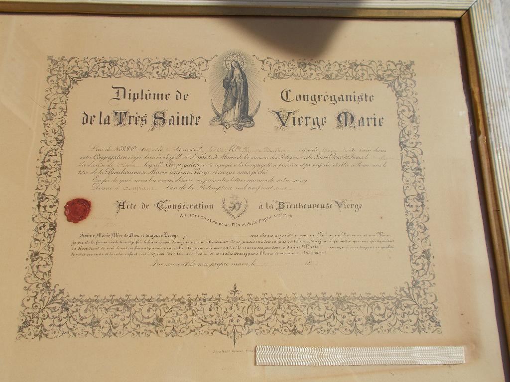 18(9)02 diploma intreding klooster originele HHart lakzegel, Verzamelen, Ophalen of Verzenden, Gebruikt, Overige typen