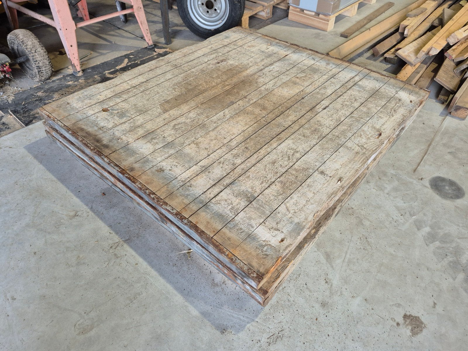 6 st steenschotten 140 x 128 cm, Ophalen, Gebruikt, Hout