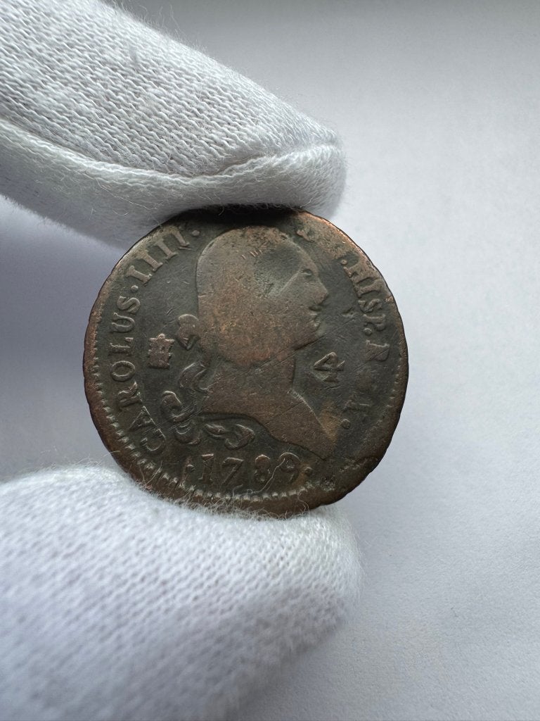 Espagne - 4 Maravedis 1789 (rare), Enlèvement ou Envoi, Autres pays, Monnaie en vrac, Argent