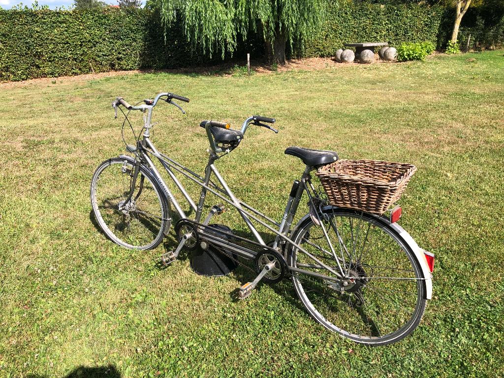 Tandem, Fietsen en Brommers, Gebruikt, 10 tot 15 versnellingen, Velgrem, 55 cm of meer