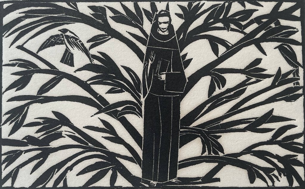 Houtsnede Jos Hendrickx (1906-1971), Ophalen, Houtsnede