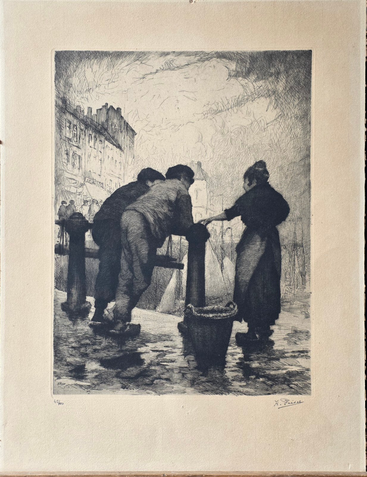 Kurt peiser, Antiek en Kunst, Kunst | Etsen en Gravures, Ophalen of Verzenden, Ets, Gesigneerd