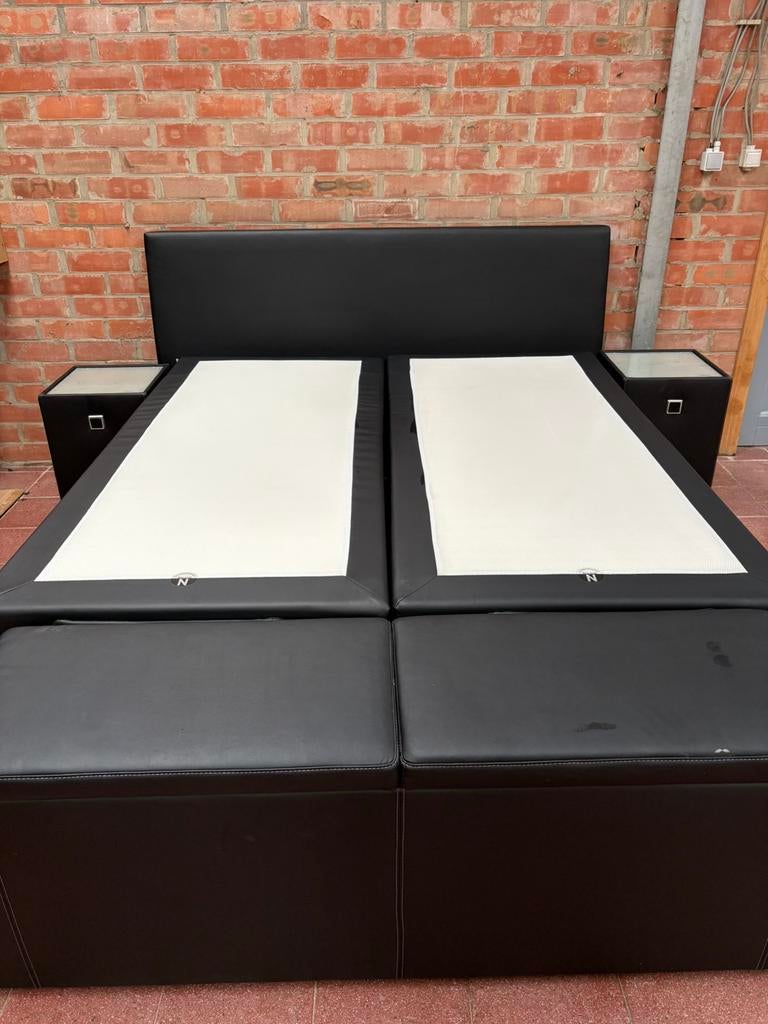 Elektrische boxspring 2 personen, Huis en Inrichting, Slaapkamer | Boxsprings, Gebruikt, 180 cm, 200 cm, Tweepersoons, Zwart, Ophalen