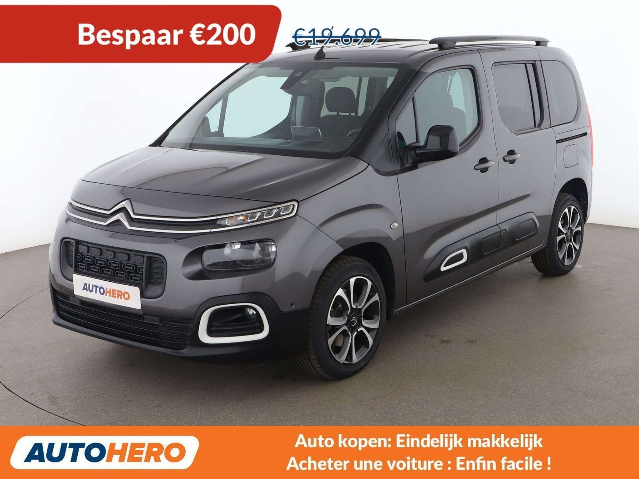 Citroën Berlingo 1.2 PureTech Shine M (bj 2021, automaat), Auto's, Stof, Gebruikt, Euro 6, 1199 cc