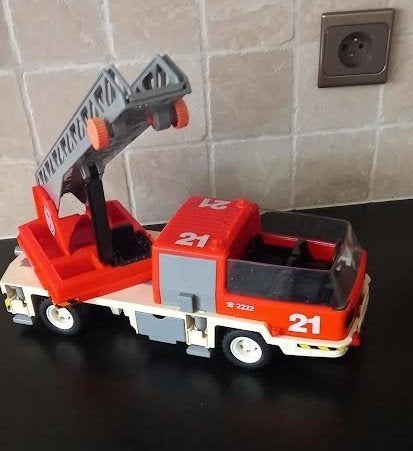Vintage Playmobil Brandweerwagen 3781 Laddervoertuig 21, Ophalen of Verzenden, Gebruikt, Voertuig