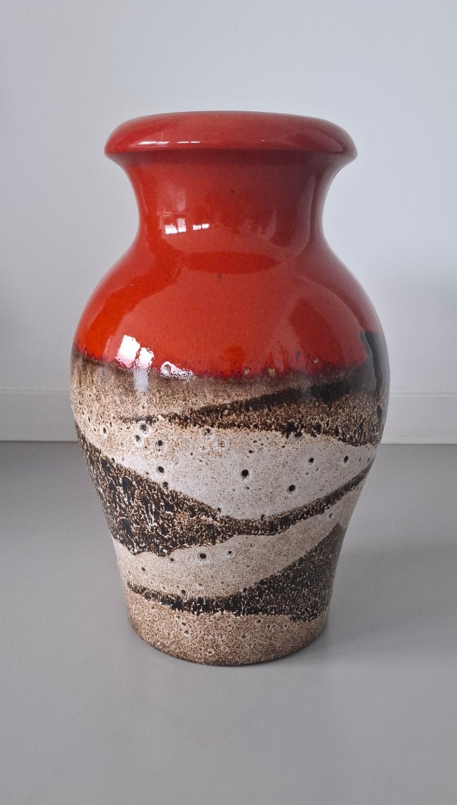 Vase Scheurich — Poterie d'art ouest-allemande (34 cm), Enlèvement ou Envoi