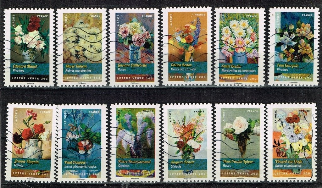 Timbres-poste de France - K 5266 - fleurs peintes, Envoi, Affranchi