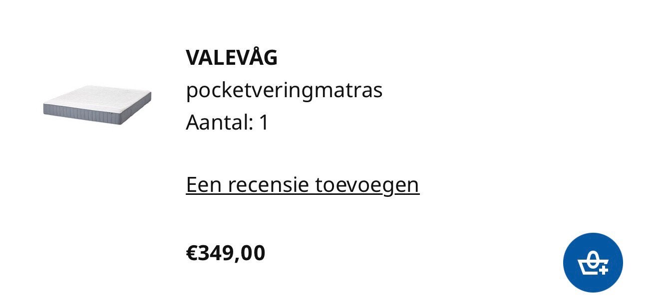 Matras valevag 180x200, Enlèvement