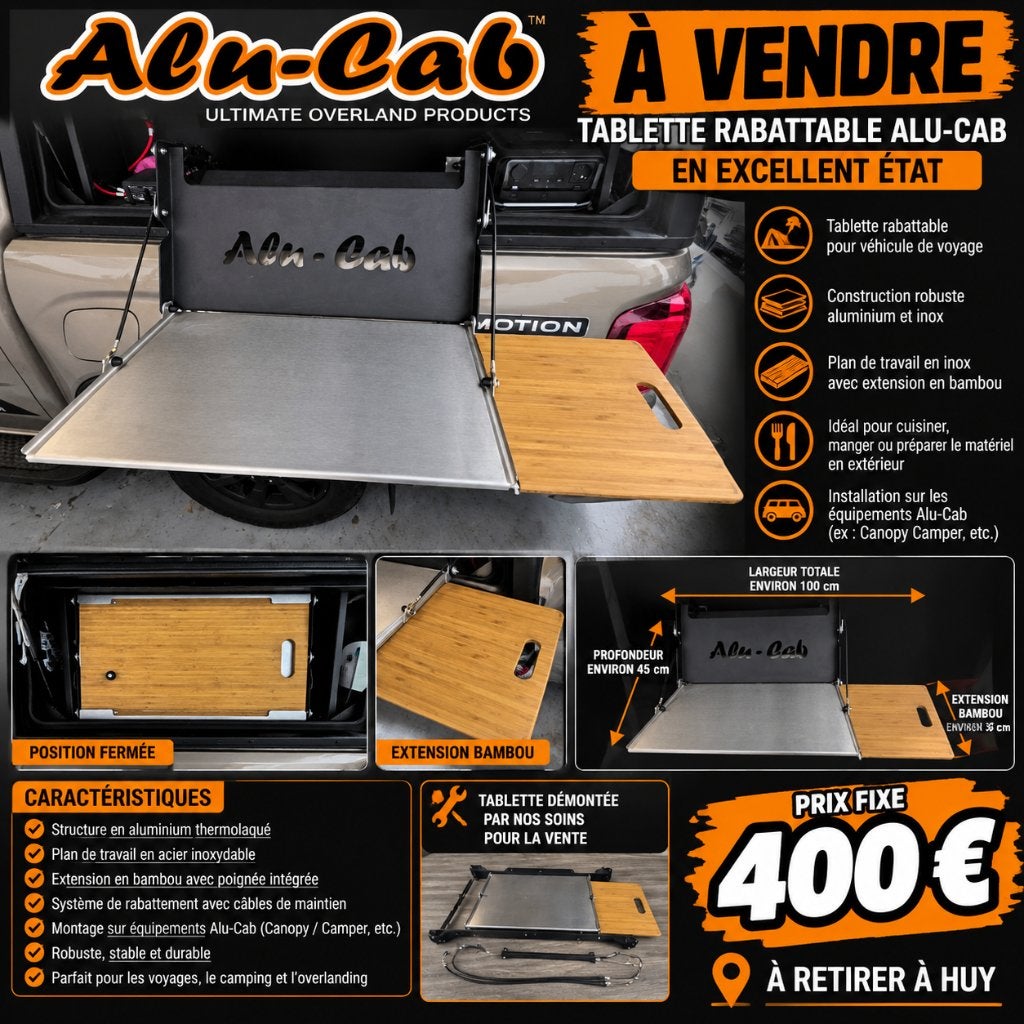 TABLETTE  RABATTABLE ALU-CAB, Caravanes & Camping, Enlèvement, Comme neuf