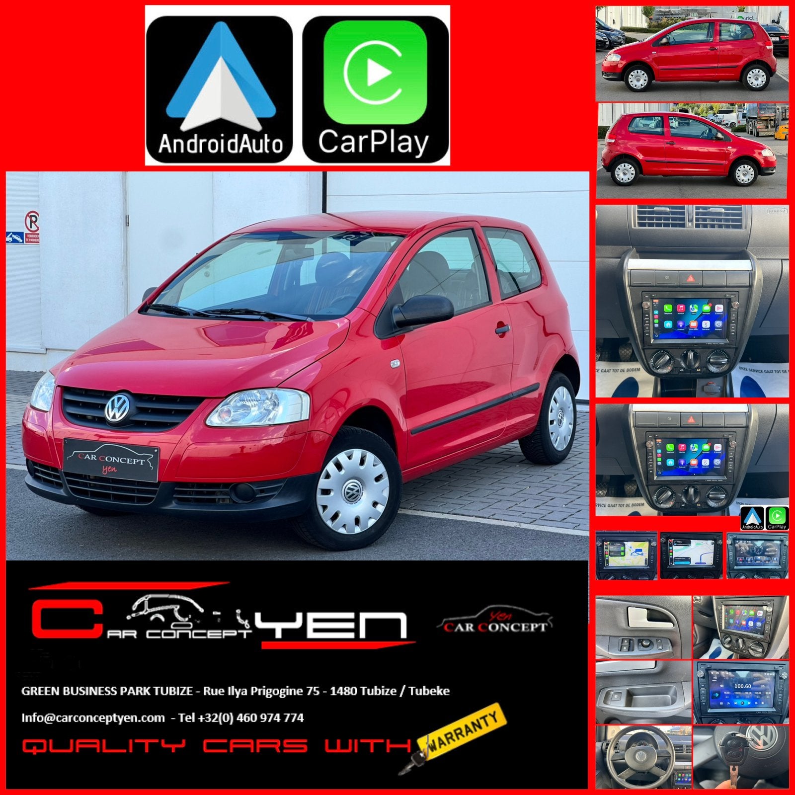 VW Fox 1.4. 16v*Carplay*Bluetooth*Airco*Tres propre*C.T Ok, Autos, Rouge, Achat, Apple Carplay, Entreprise