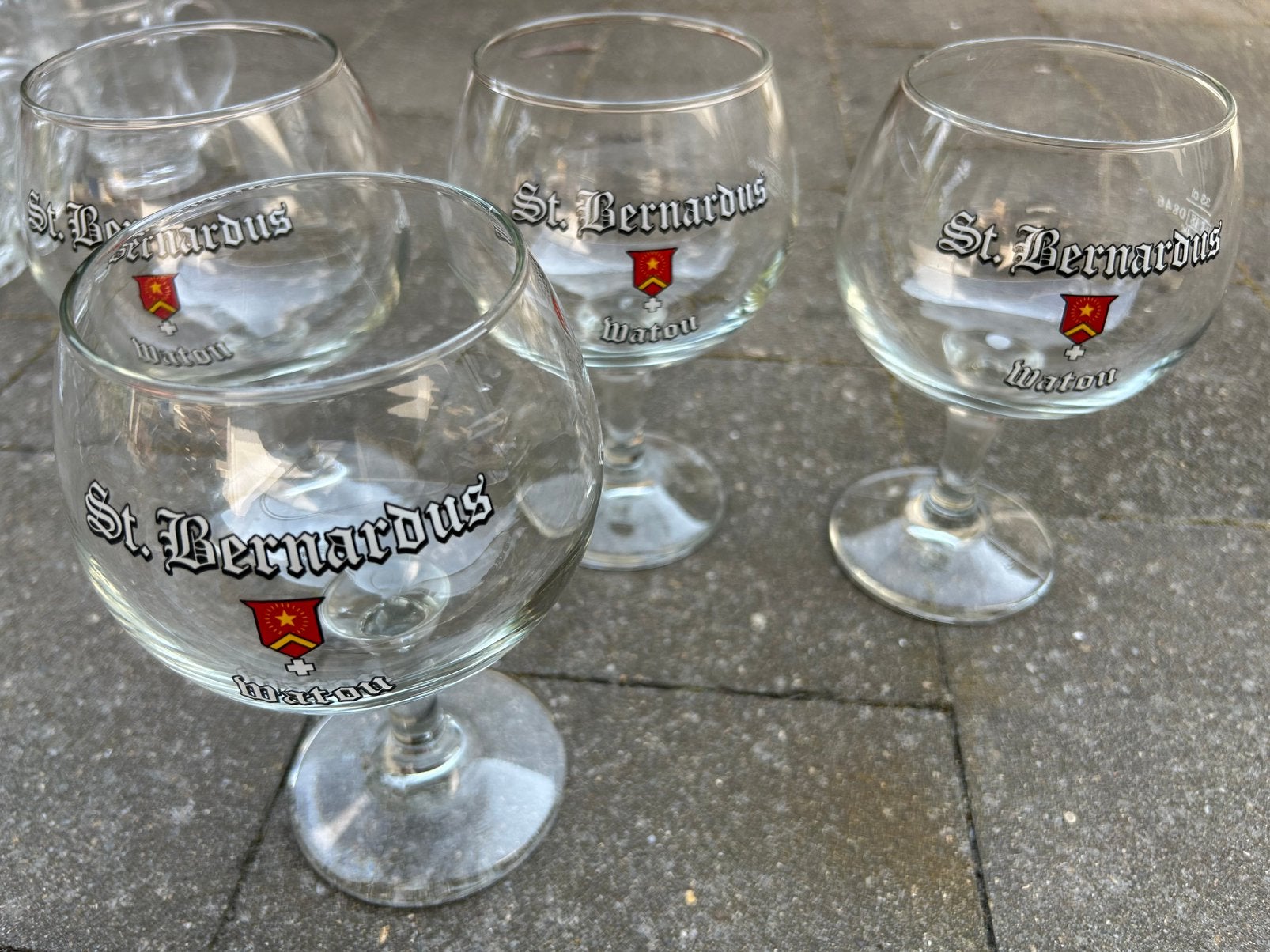 4 St Bernardus Watou glazen, Verzamelen, Biermerken, Ophalen, Zo goed als nieuw