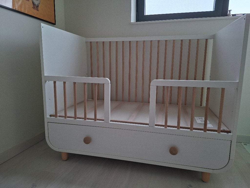 Baby-  peuterbed Myllra, Ophalen, Zo goed als nieuw, Minder dan 140 cm, Minder dan 70 cm