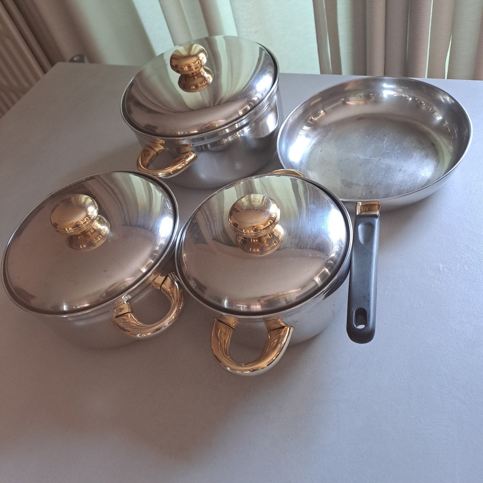 Pannenset A.N.Z. Schuman inox 18/10, Huis en Inrichting, Keuken | Potten en Pannen, Ophalen, Inox, Pannenset