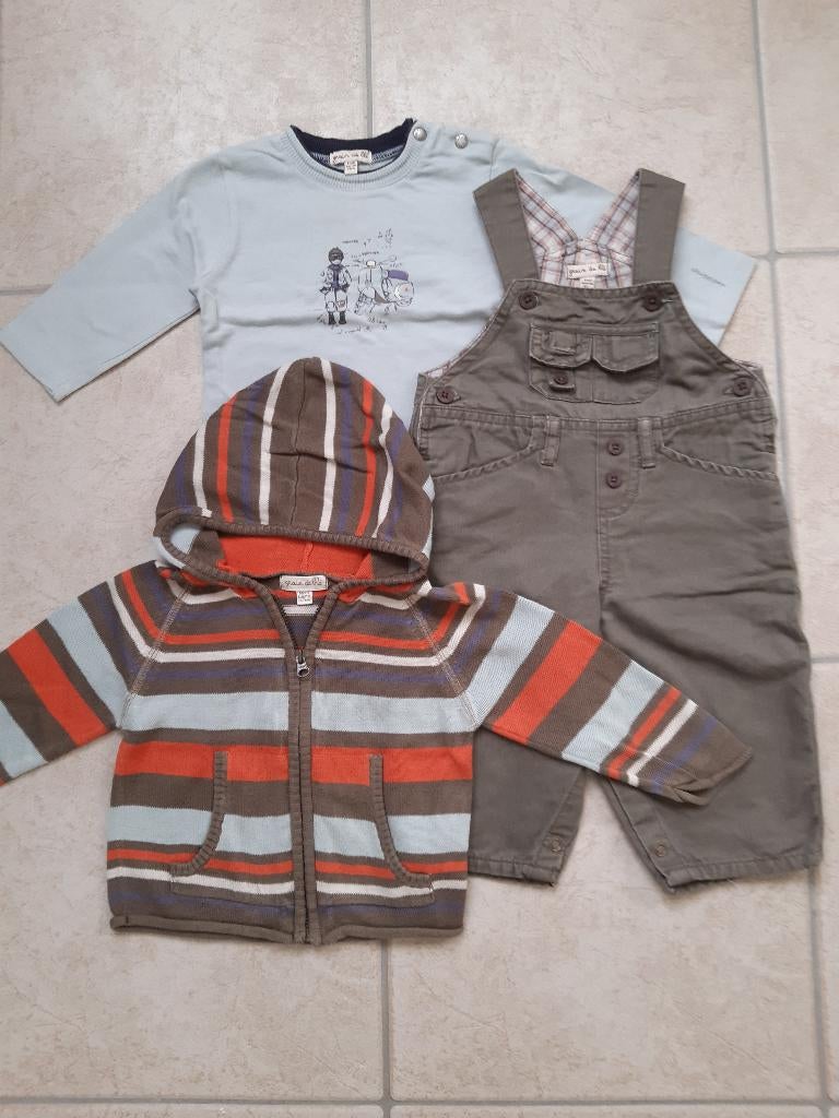 Grain de blé - Setje overall, t-shirt, vestje (6 maanden), Gebruikt, Grain de Blé, Ophalen of Verzenden, Setje