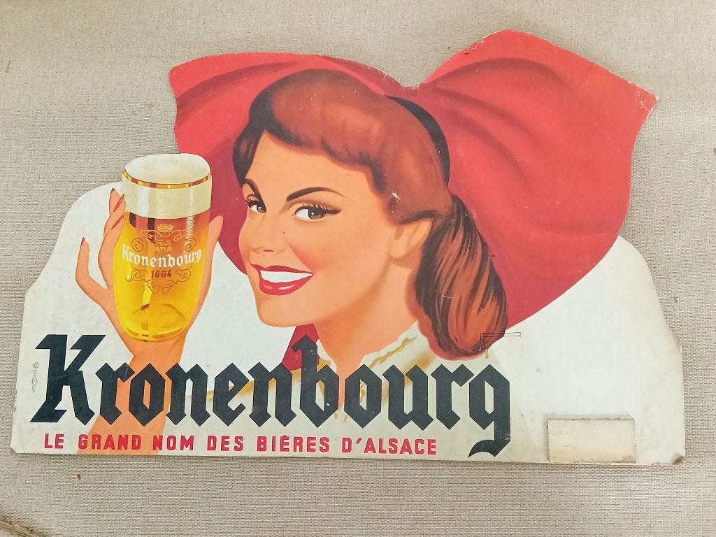 Panneau publicitaire Kronenbourg très décoratif, Enlèvement ou Envoi, Comme neuf, Panneau publicitaire