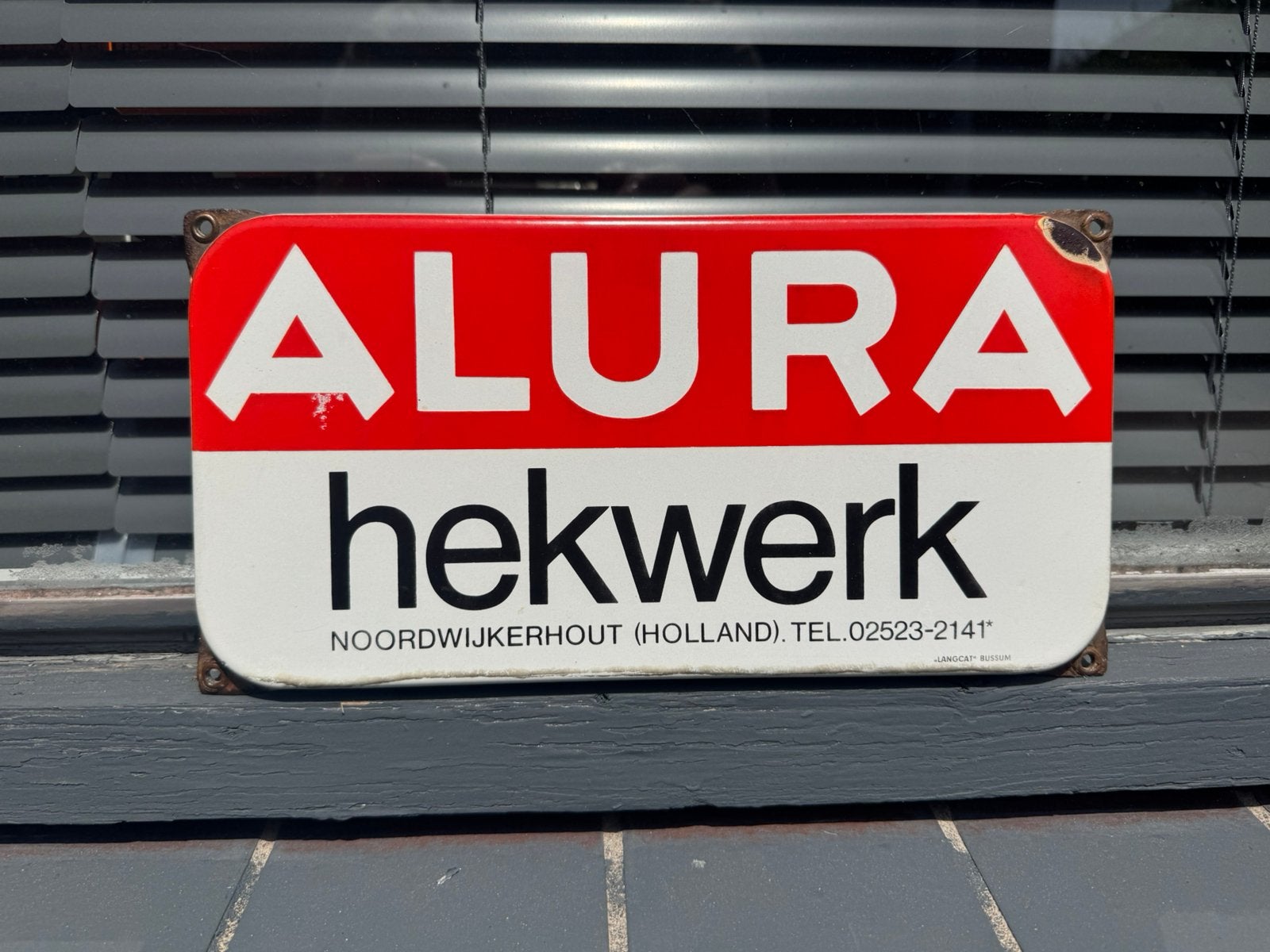 ALURA hekwerk emaille reclamebord, Antiek en Kunst, Ophalen of Verzenden