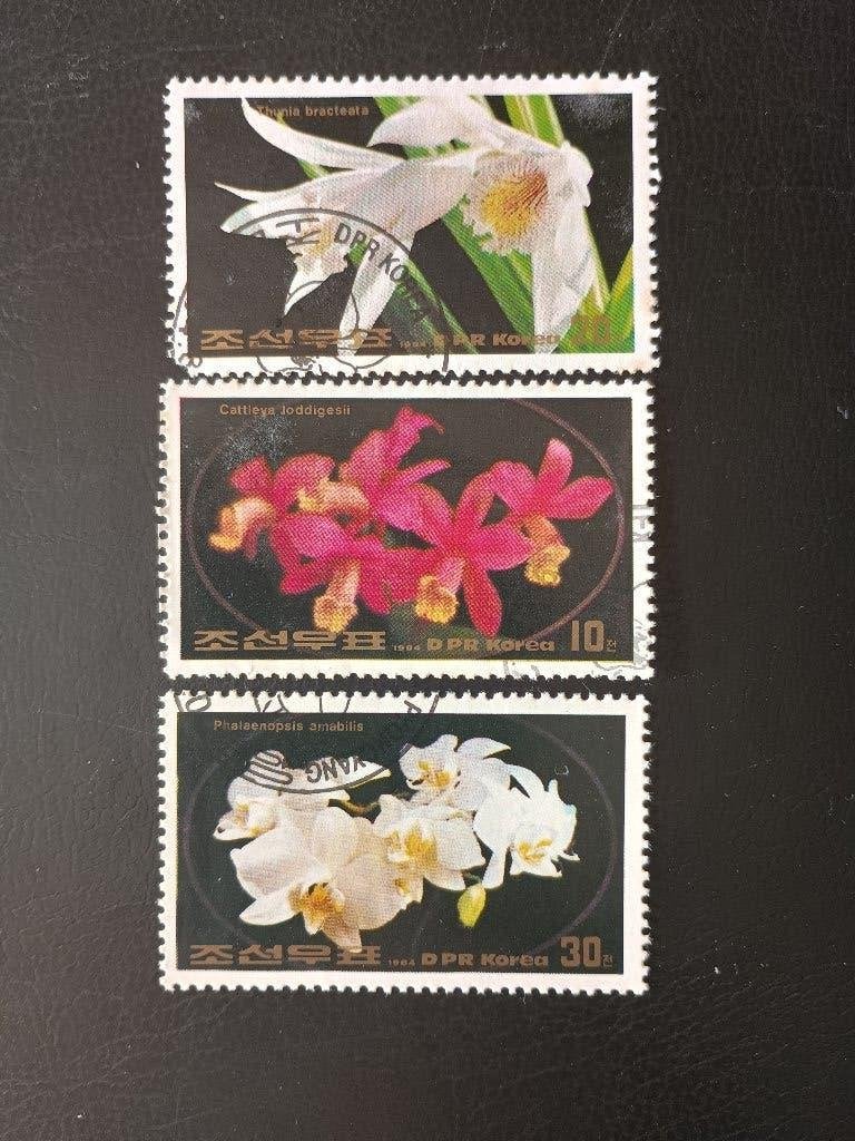 Bloemen, Noord-Korea 1984, Postzegels en Munten, Verzenden, Gestempeld, Dier of Natuur
