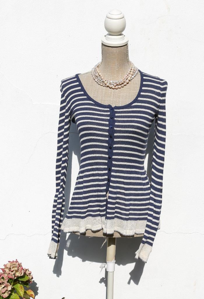 Joli gilet ligné Gérard Darel T 1, Enlèvement ou Envoi, Taille 36 (S), Comme neuf, Bleu