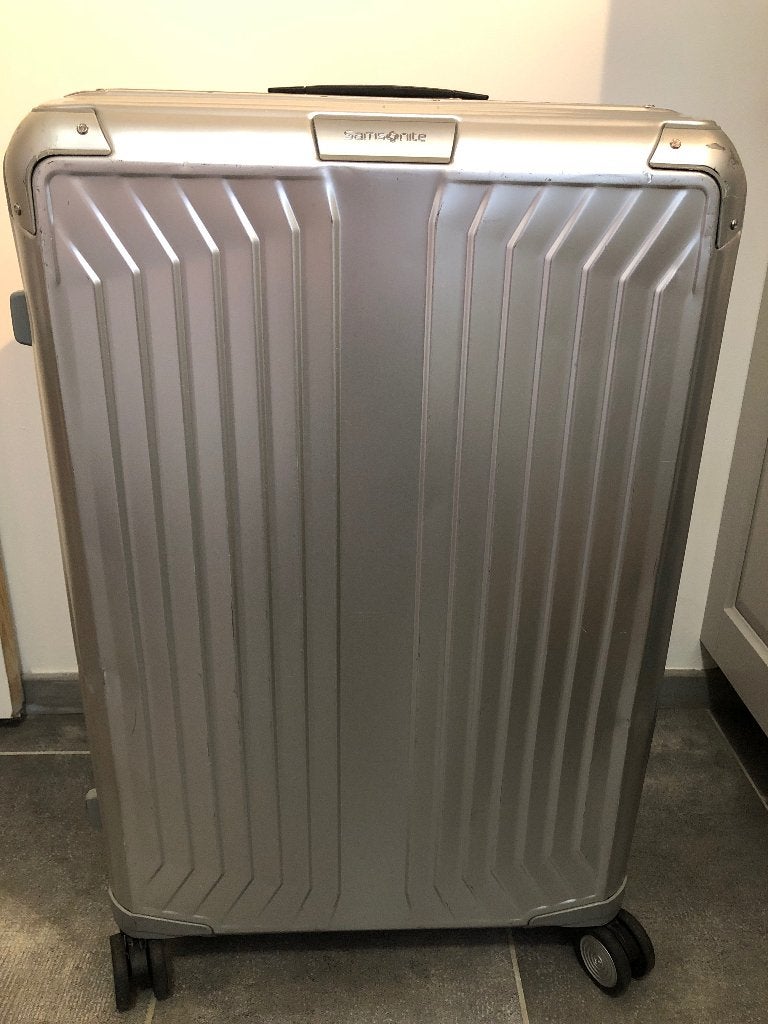 Valises Samsonite Lite-Box Alu 76 cm – Aluminium, Bijoux, Sacs & Beauté, Enlèvement ou Envoi, 70 cm ou plus, Poignée extensible