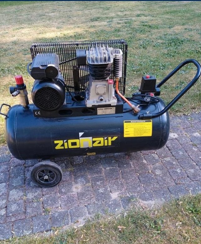 ZionAir Compressor 100L – 3 PK – 10 bar – 230V, Doe-het-zelf en Bouw, Compressors, Ophalen, Zo goed als nieuw