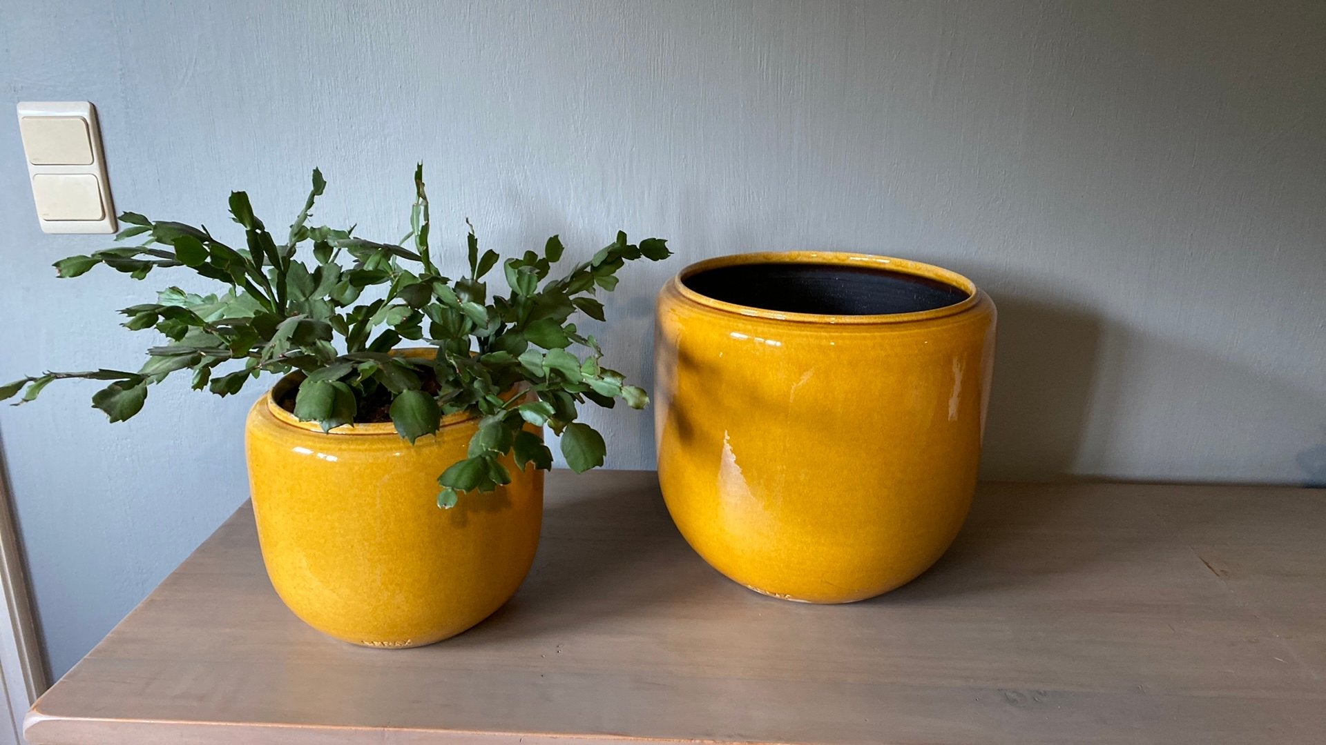 Duo serax bloempotten oker, Ophalen, Zo goed als nieuw