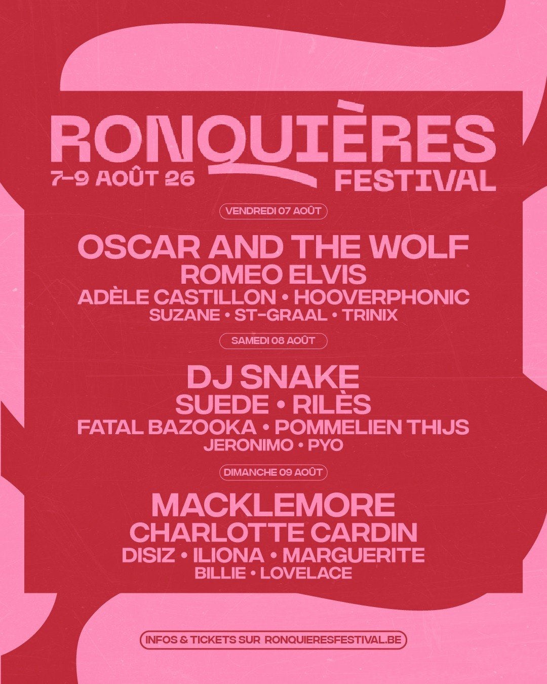 2 tickets Ronquières Festival samedi 8 août 2026, Tickets & Billets