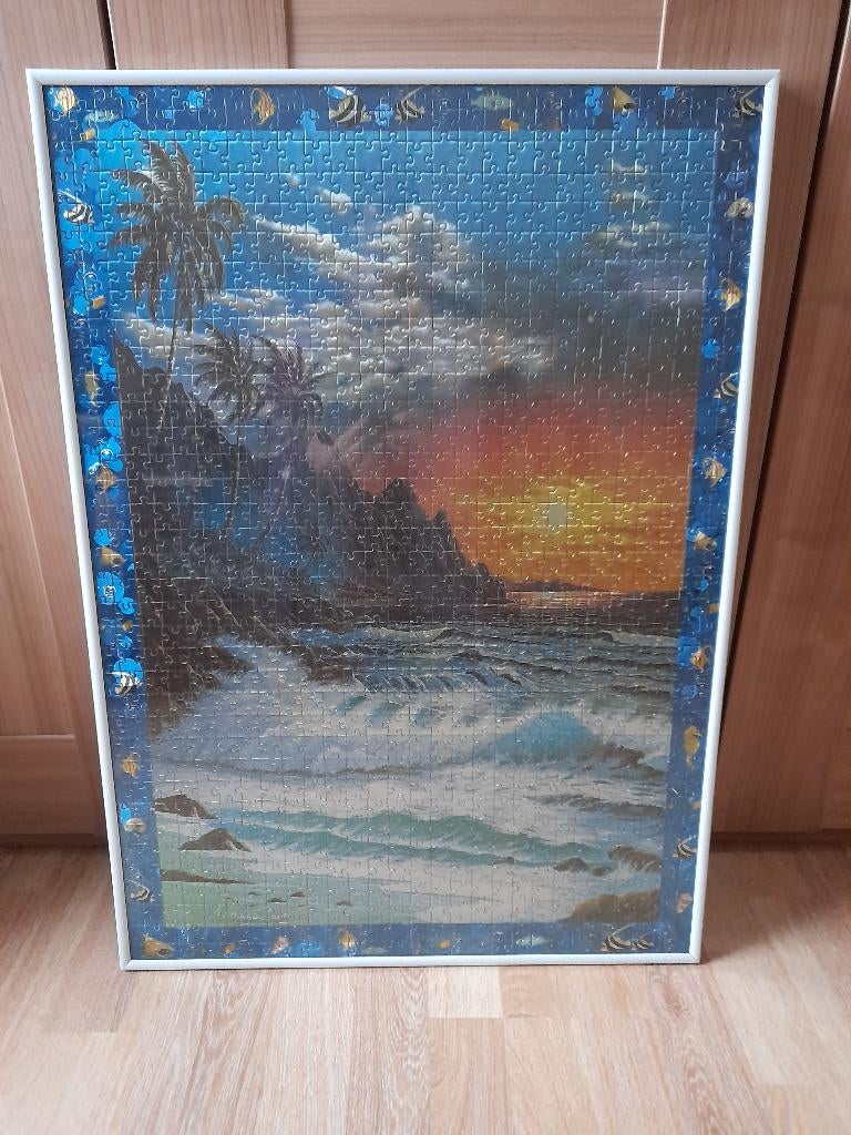 Ingekaderde puzzel, Ophalen, 71 cm, Ingelijst, Zo goed als nieuw