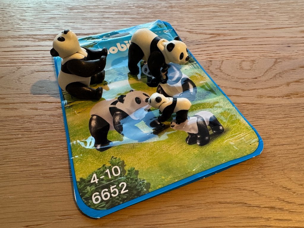 Playmobil Wild Life 6652 Panda Family, Wild life, Comme neuf, Figurines, Kit complet