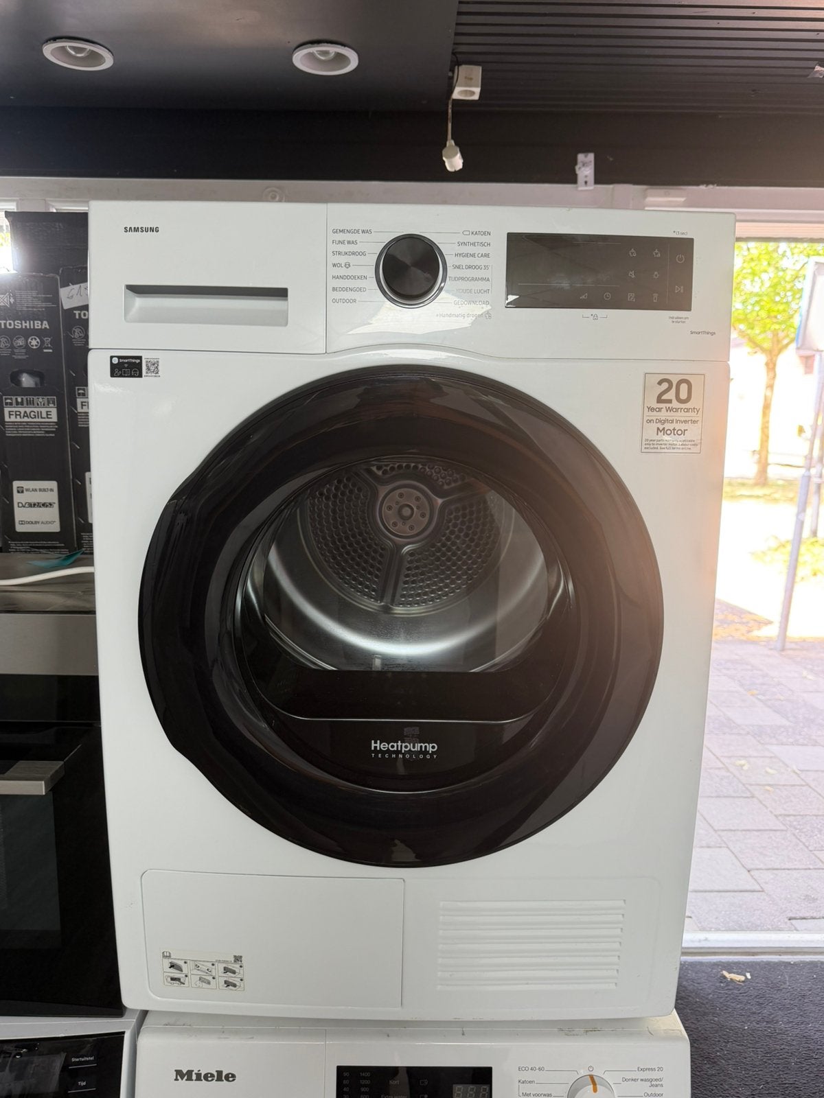 Samsung DV90CGC2A0AE Warmtepompdroger 9KG A++ Gebruikt, 8 tot 10 kg, Ophalen of Verzenden, Zo goed als nieuw, Voorlader
