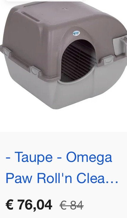 Omega paw kattenbak taupe, Dieren en Toebehoren, Ophalen, Zelfreinigend, Zo goed als nieuw, Gesloten