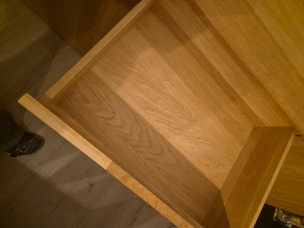 dressoir, blanke eik (zonder inhoud), Huis en Inrichting, Gebruikt, Eikenhout, Met lade(s), 200 cm of meer