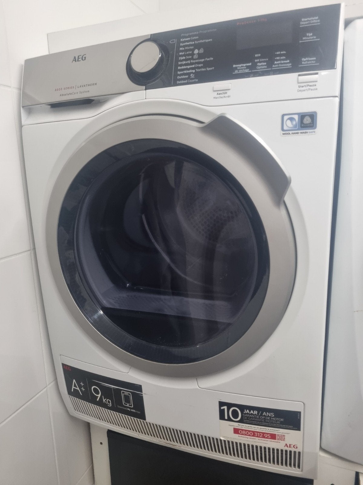 droogkast aeg aa+ 9 kg, Ophalen