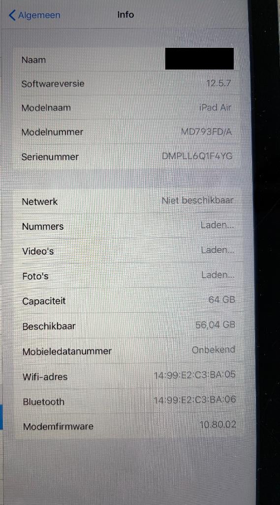Ipad air A1475 - 64GB, Informatique & Logiciels, Apple iPad Tablettes, Gris, Enlèvement ou Envoi, Apple iPad Air, 10 pouces