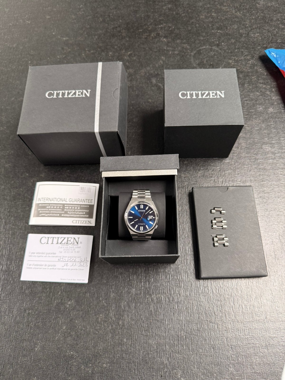 Montre Citizen Tsuyosa pour homme à cadran bleu 40 mm, Montre-bracelet, Enlèvement ou Envoi, Citizen, Acier