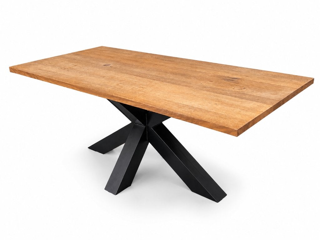 Massieve tafel Am wit eiken - Zuiver kwartier - 1ste keuze, Ophalen, Gebruikt, 100 tot 150 cm, 200 cm of meer