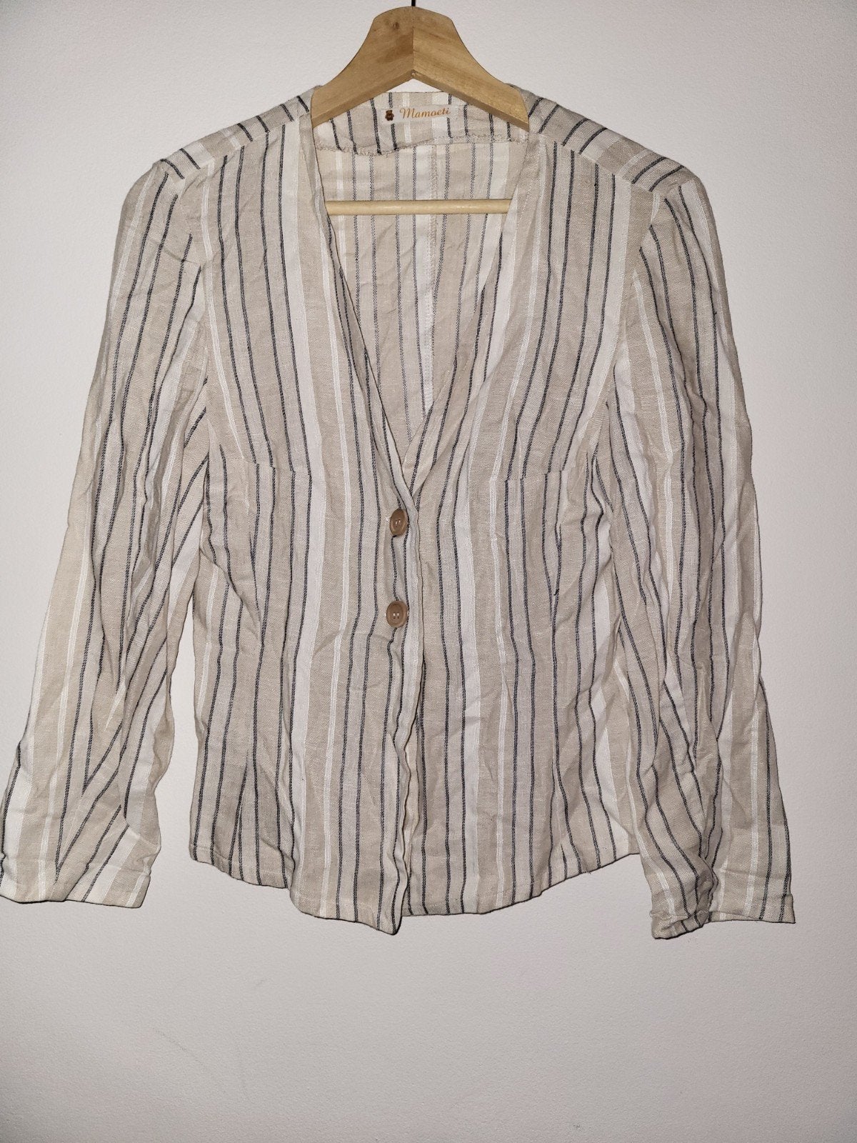 chemisier en lin pour femme M, Taille 38/40 (M), Beige, Mamoeti, Comme neuf