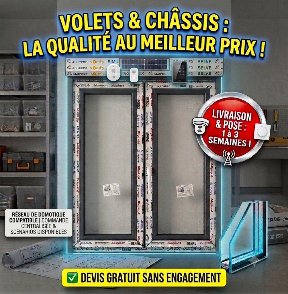 VOLETS ROULANTS ET CHÂSSIS SUR MESURE : AU MEILLEUR PRIX !, Bricolage & Construction, Volets, Neuf, Fonctionnement électrique