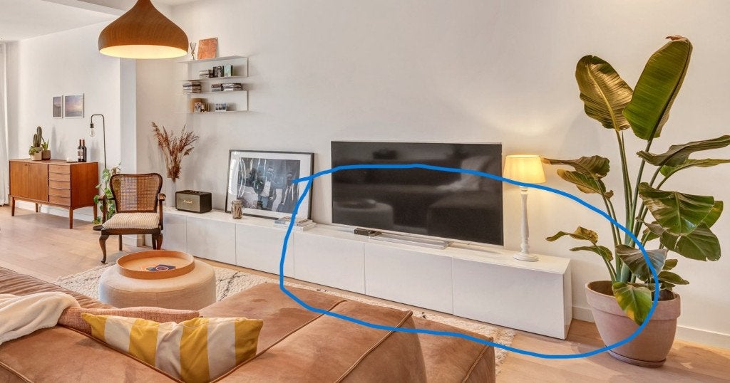 TV-meubel IKEA besta, Ophalen, 150 tot 200 cm, Nieuw, Minder dan 100 cm