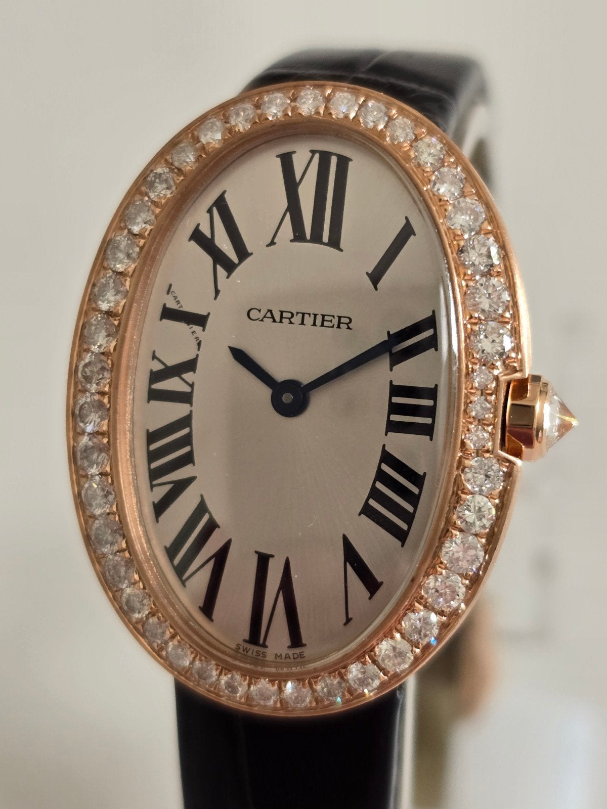 Montre Cartier Baignoire Full set, Bijoux, Sacs & Beauté, Montre-bracelet, Autres marques, Enlèvement ou Envoi, Cuir